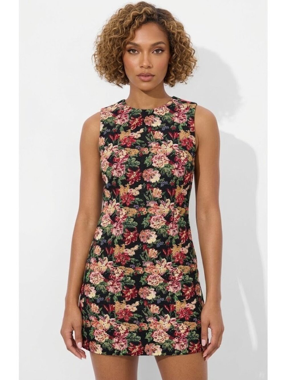NWT Alice + Olivia Coley in Floral Jacquard Tapestry Slim Mini Dress 14